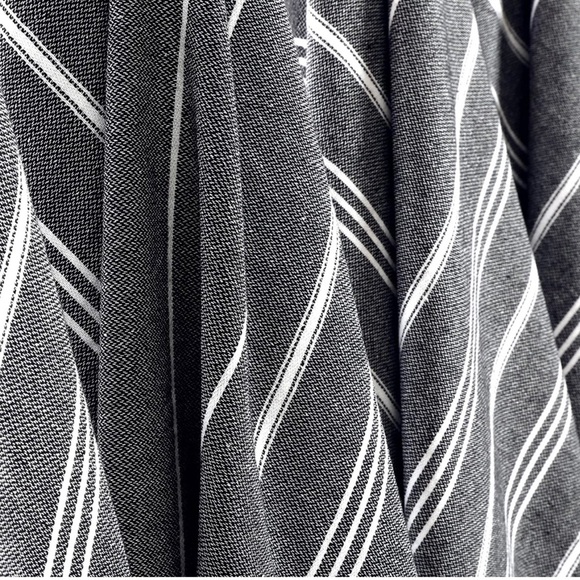 Hand towel set of 2. Charcoal and White Stripes. 100% Turkish Cotton - Picture 2 of 4